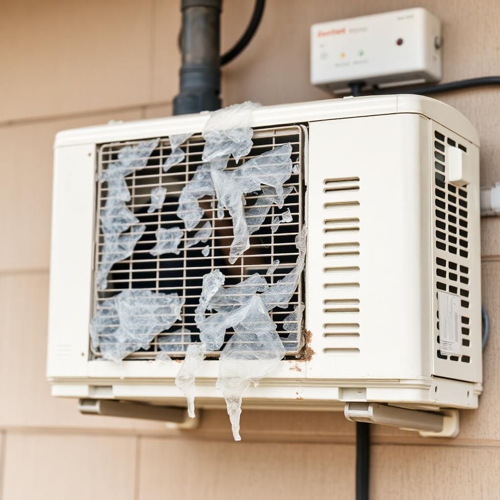 Broken AC unit in summer heat